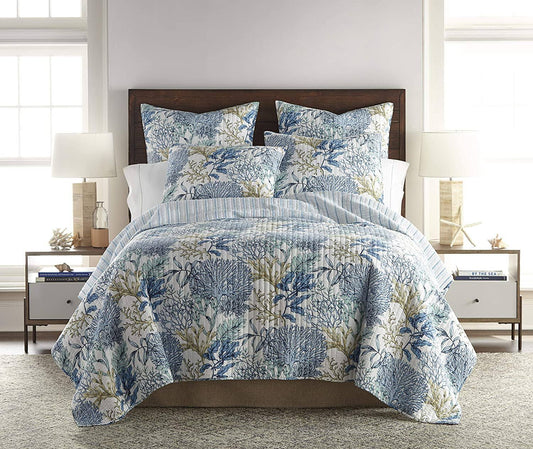 Home Mahina Quilt Set, Blue, King