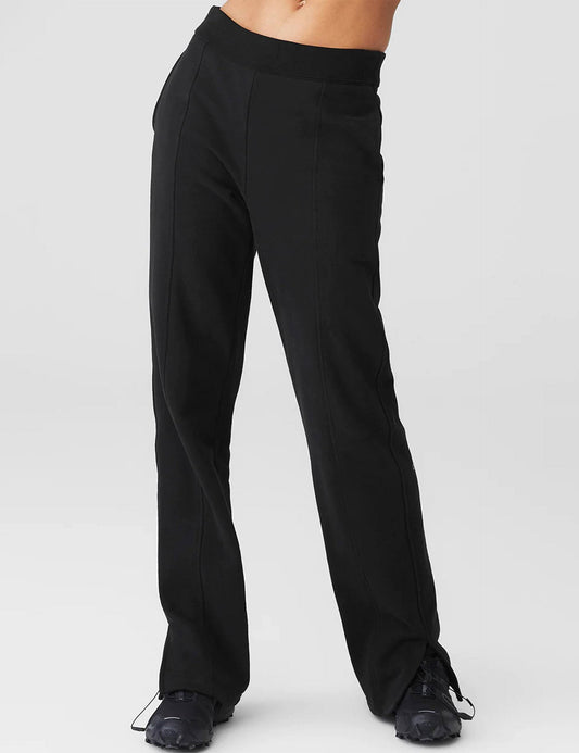 High Waisted Free Time Straight Leg Sweatpant - Black - Size: Medium