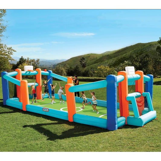 Huge Inflatable Backyard Soccer & Basketball Court Bouncer