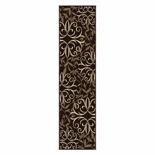 Homes & Gardens Iron Fleur Area Rug, Brown, 6'7" X 9'8"