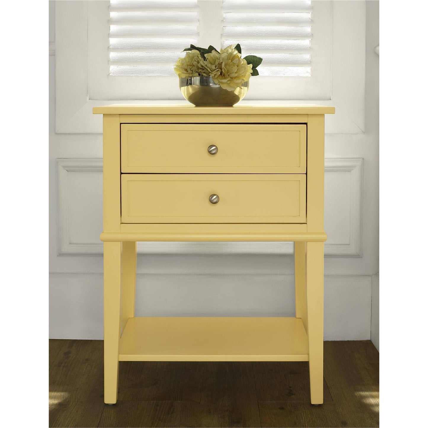 Home Franklin Accent Table With 2 Drawers Black