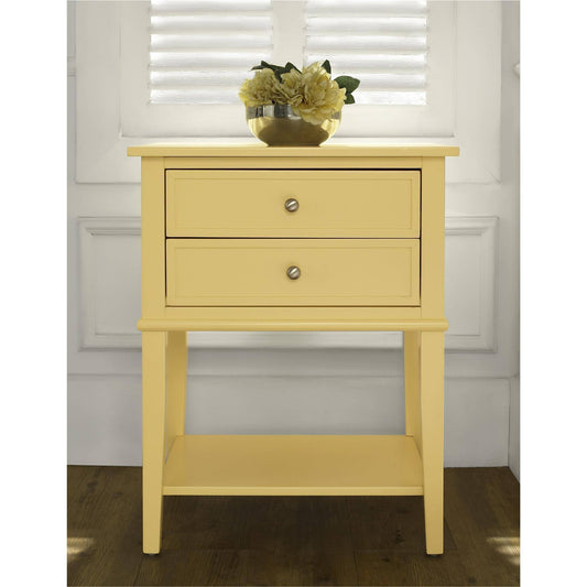 Home Franklin Accent Table With 2 Drawers Black