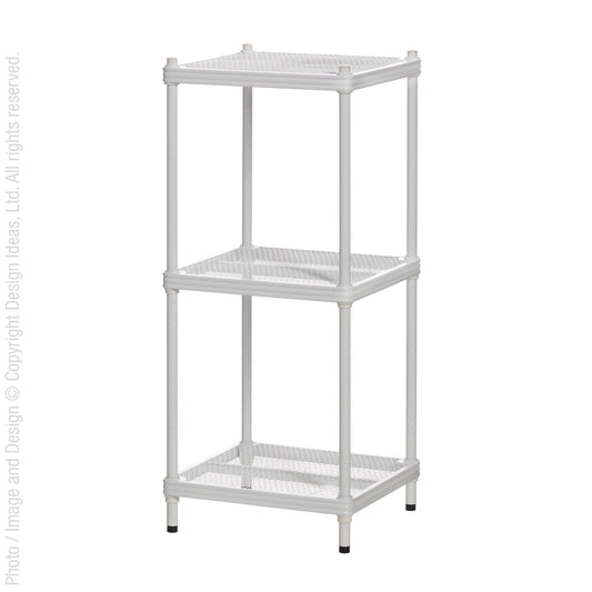 Ideas Meshworks 3 Tier Tower Metal Storage Shelving Unit Rack, White