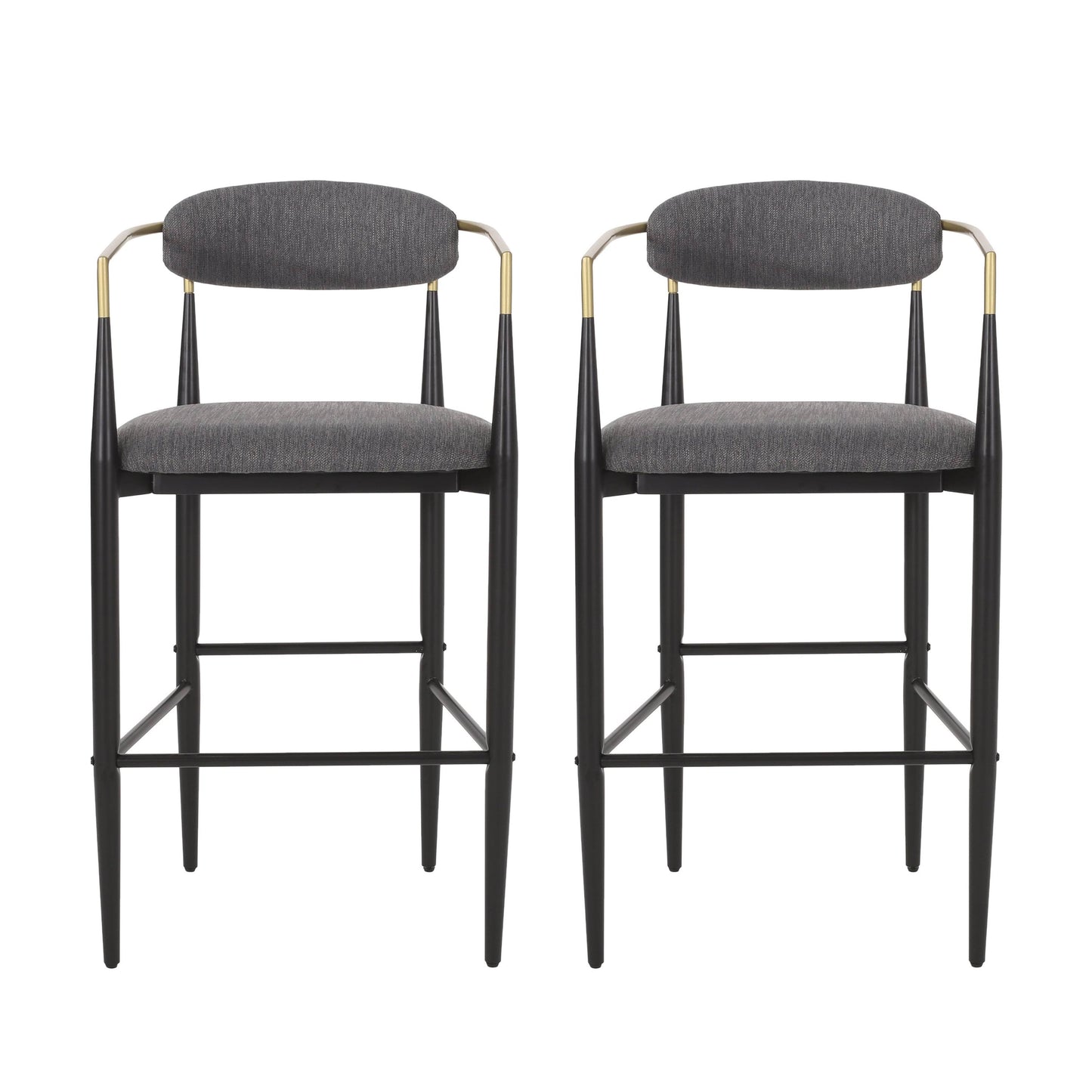 House Boise 30 In. Charcoal And Black Bar Stool (Set Of 2)