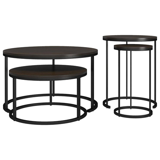 Home Camdale 4-Piece Nesting Coffee And End Table Bundle, Espresso