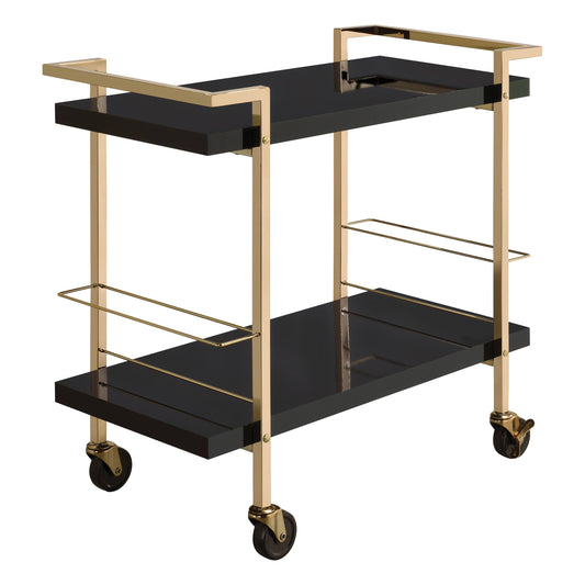 Home Furnishings Alios Serving Cart With Black Gold Frame
