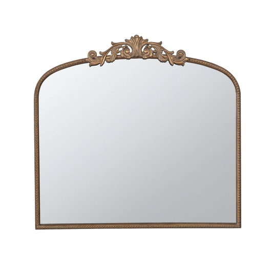Home Arched Vertical Mirror With Gold Metal Frame 40"X31"