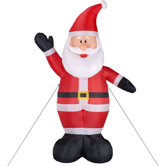 Hill Farm 12-Ft. Tall Traditional Santa, Blow Up Inflatable - White/Red