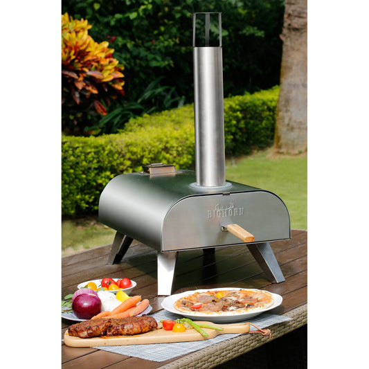 Horn Portable Stainless Steel Grill Wood Pellet Pizza Oven