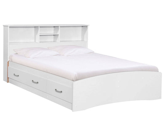 Home Products California Wooden Full Captains Bed In White