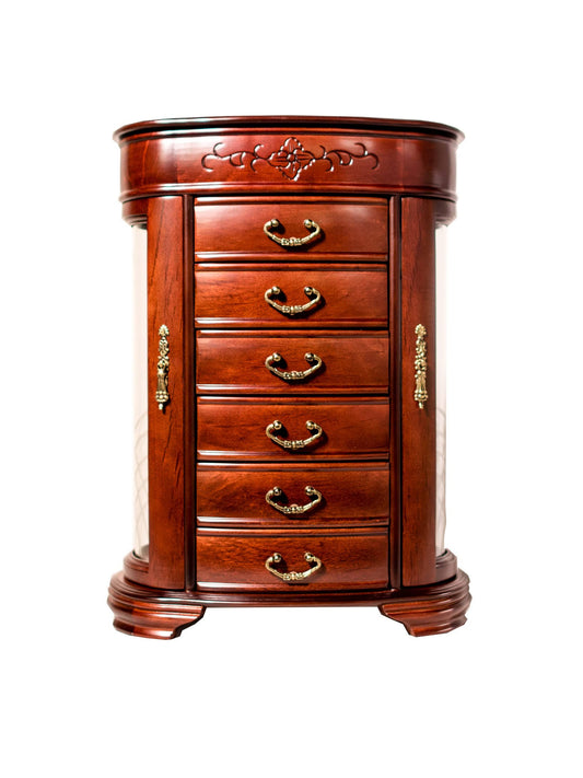 Honey - Amelia Etched Glass Jewelry Chest - Cherry