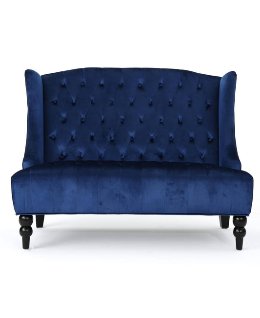 Home Living 50.25" Navy Blue Traditional Tufted High Back Loveseat