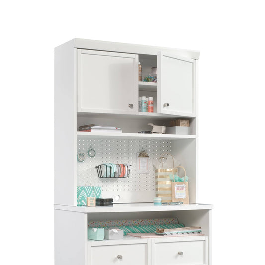Homes & Gardens Craftform Sewing And Craft Hutch With Pegboard, White