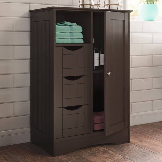 Home Ashland 1-Door, 3-Drawer Floor Cabinet - Espresso
