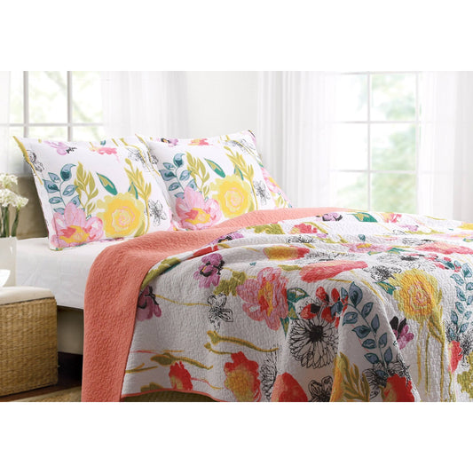 Home Watercolor Dream 3pc Full/Queen Quilt Set - Gray