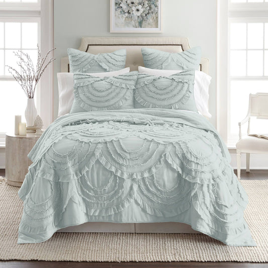 Home Allie Quilt Set, Blue, Twin