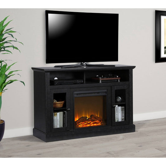 Home Chicago Fireplace Tv Console For Tvs Up To 50 Inch, Black