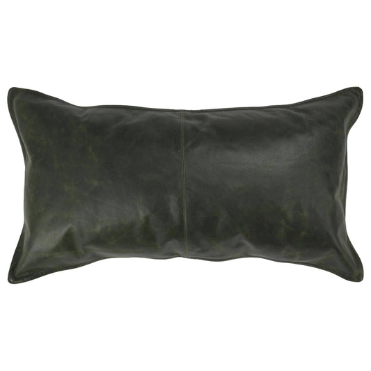 Home Cheyenne 100% Leather 14" X 26" Throw Pillow, Chocolate Brown