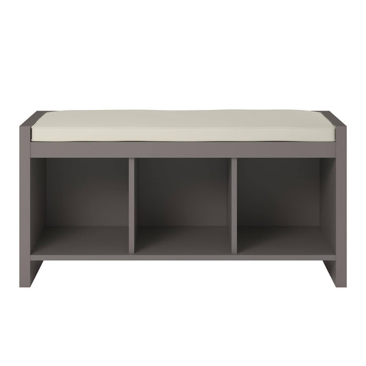 Home Penelope Entryway Storage Bench With Cushion Taupe