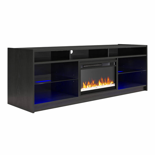 Home Luna Fireplace Tv Stand For Tvs Up To 75" In Black Oak