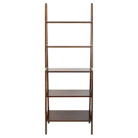 Home 5 Shelf Ladder Bookcase White