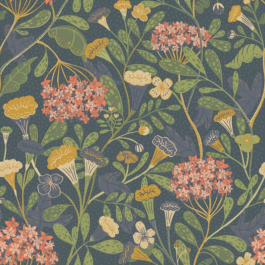 Hydrangea Garden 33' L X 20.9" W Wallpaper Roll Joss & Main Color: Dark Green