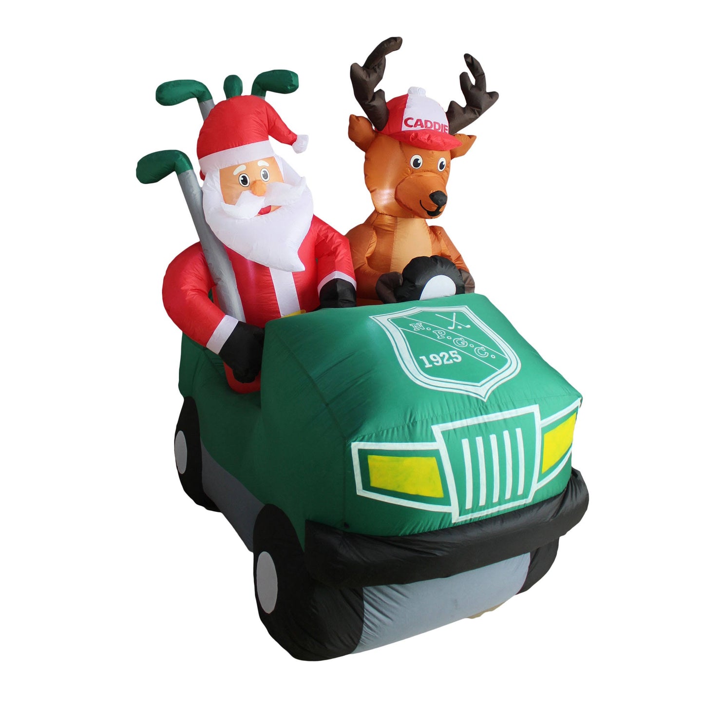 Holiday Company 5.5 Ft Tall Inflatable Golf Santa Holiday Lawn Decoration