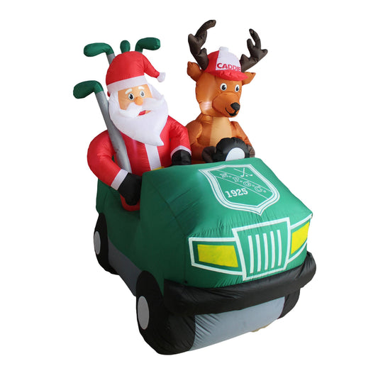 Holiday Company 5.5 Ft Tall Inflatable Golf Santa Holiday Lawn Decoration